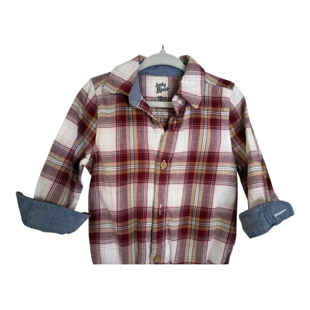 OshKosh B'gosh Red and Brown Bodysuit One Piece